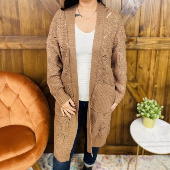 ANDREE BY UNIT Brown Women's Cardigan - Picture 1 of 2